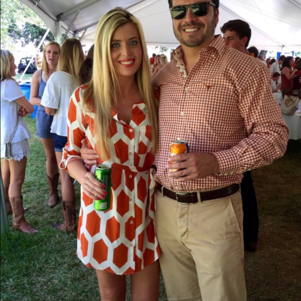 Orange and White Dress
